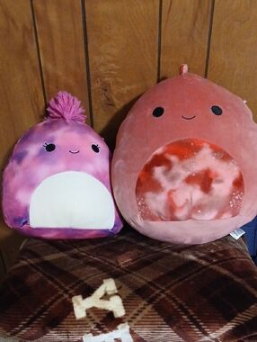 Squishmallows Pink and Purple Tie-Dye Plush Pair "Poleena and Lovisa"